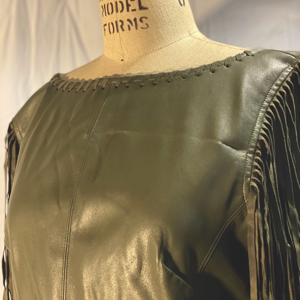 Romeo + Juliet Couture Leather Fringe Dress
